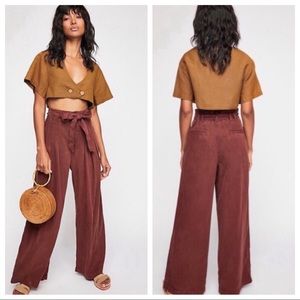 NWT Free People Dwell On Dreams Pleated Pants